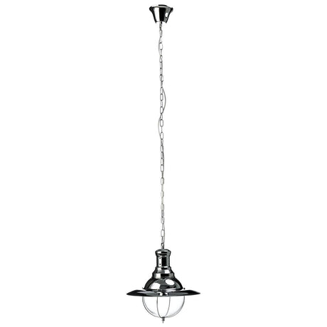 Chrome Industrial Glass Pendant Light