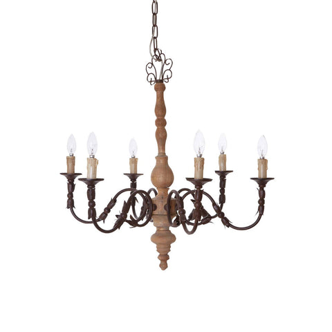 Rustic Candle Chandelier Fixture