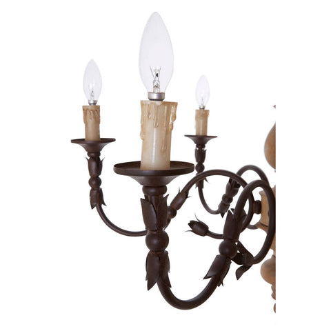 Rustic Candle Chandelier Fixture