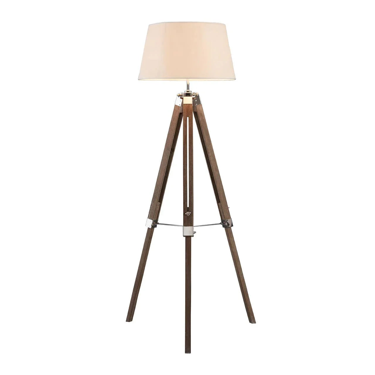 Rustic Tripod Wood Floor Lamp