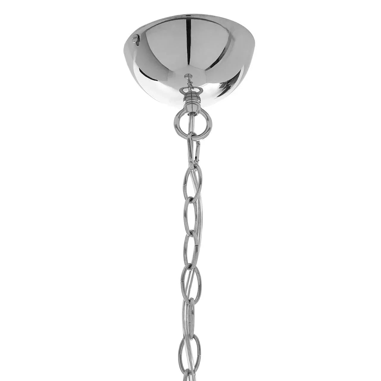 Chrome ceiling rose with metal chain for pendant lighting fixture
