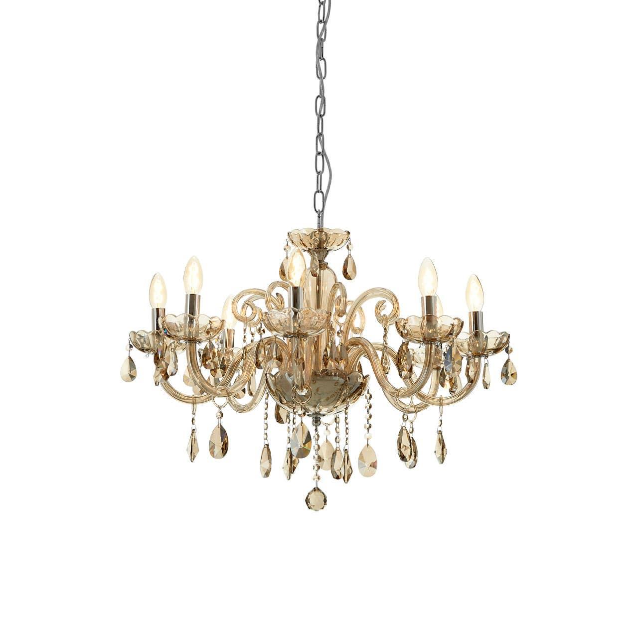Cognac Crystal Glass Chandelier