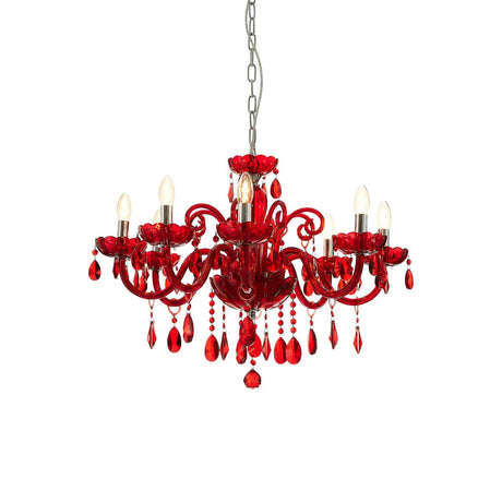 Luxe Crystal Red Chandelier