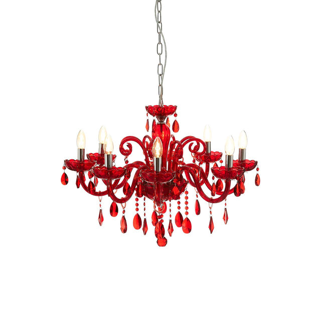 Luxe Crystal Red Chandelier