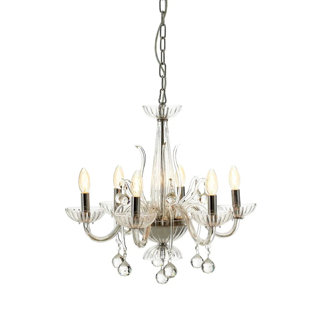 Crystal Glass Iron Chandelier
