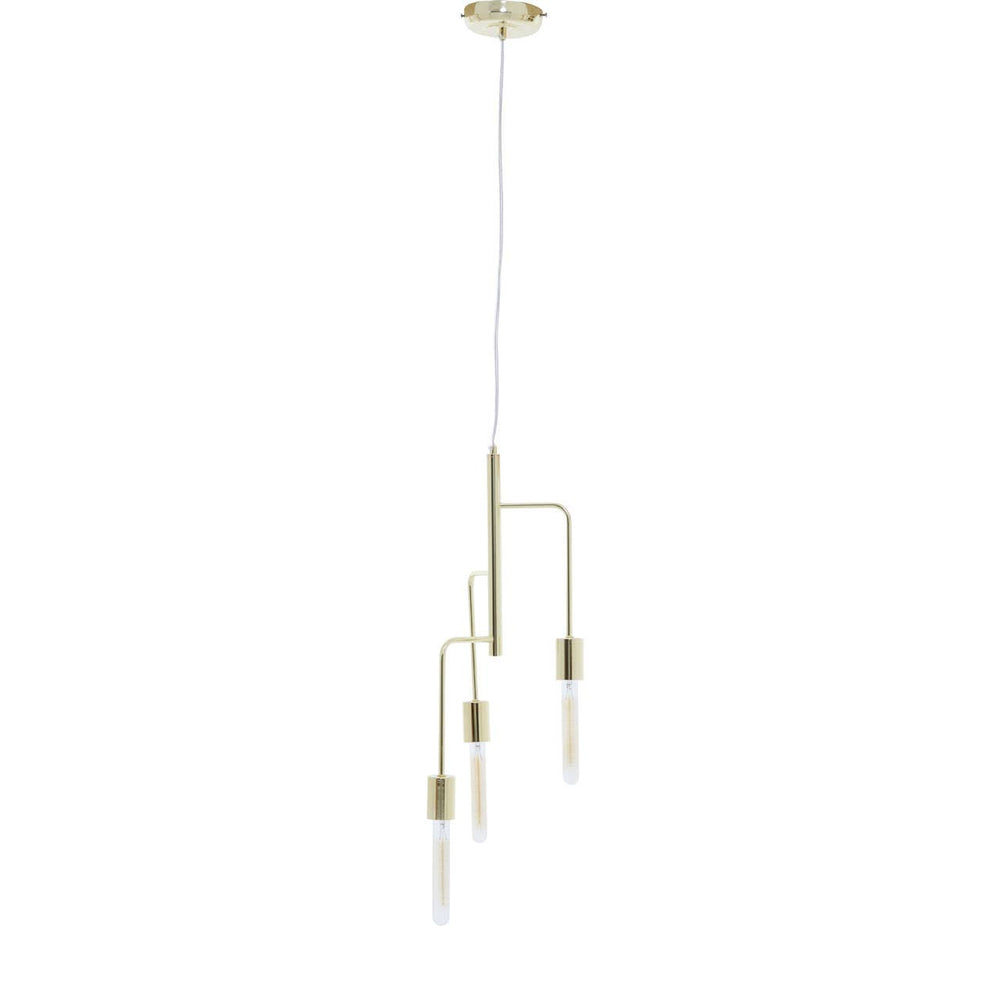 Golden Tubular Pendant Light