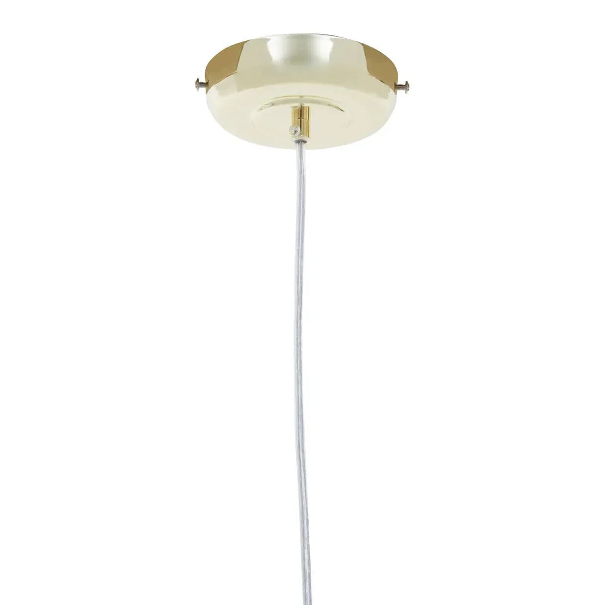 Gold ceiling pendant light fitting with visible cord