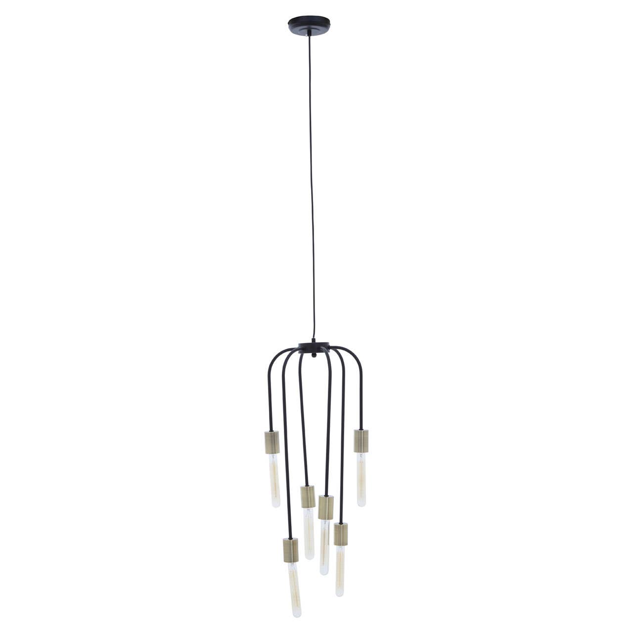 Modern Black Rod Pendant Light