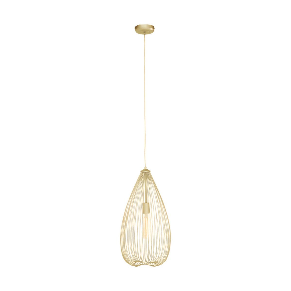 Modern Gold Wire Pendant Light