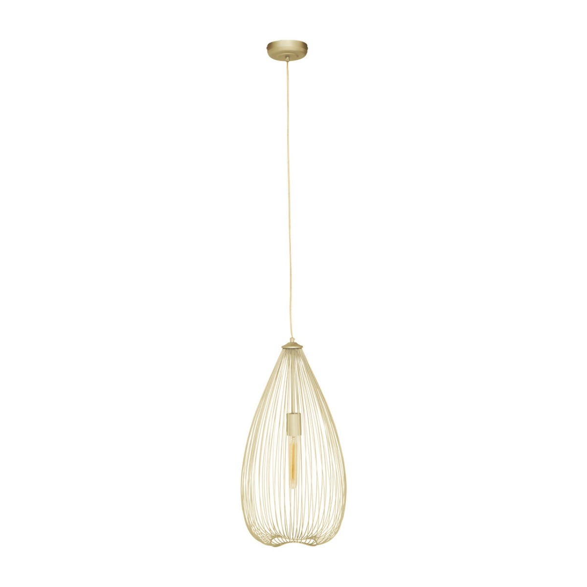 Modern Gold Wire Pendant Light