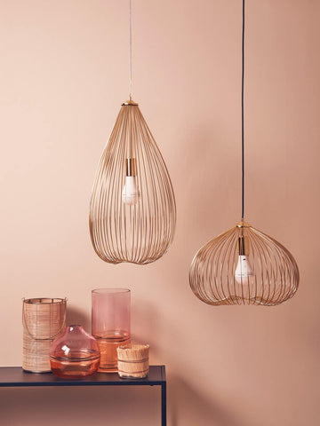 Modern Gold Wire Pendant Light