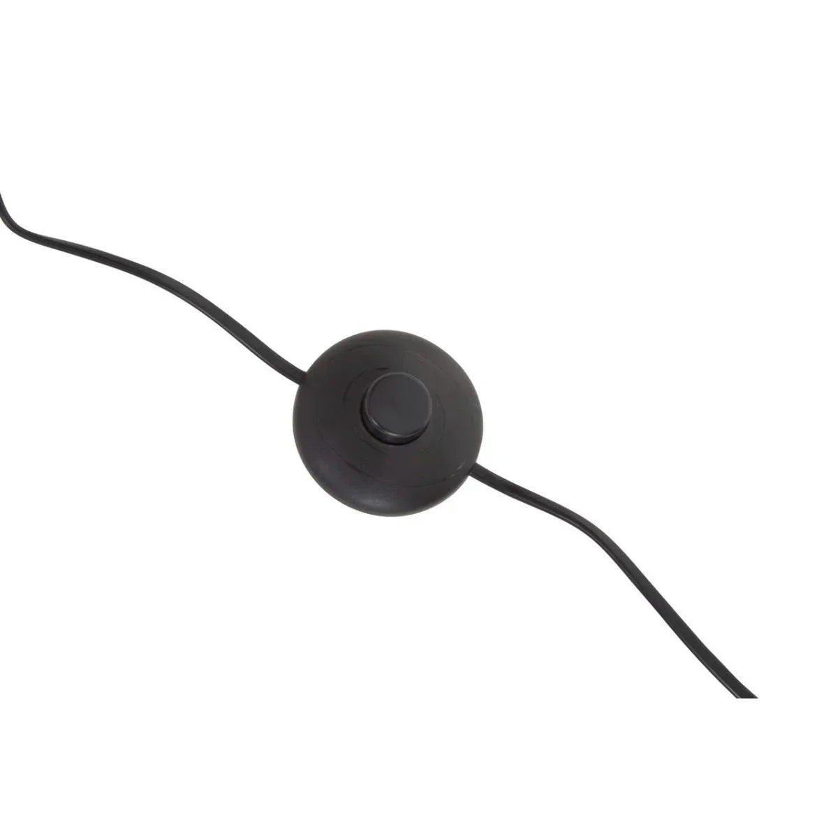 Black floor lamp foot switch with round button and power cord on white background