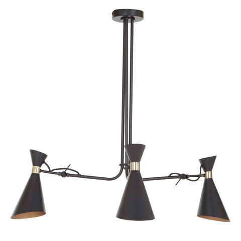 Industrial Black Gold Pendant Light
