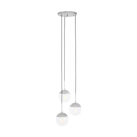 Chrome Globe Pendant Light Trio
