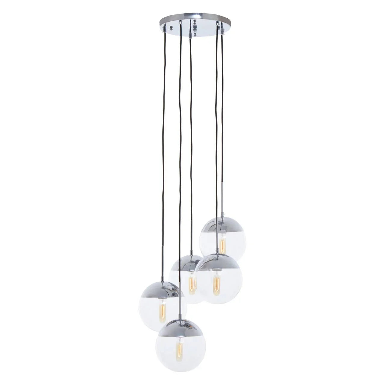Modern Chrome Pendant Light Set