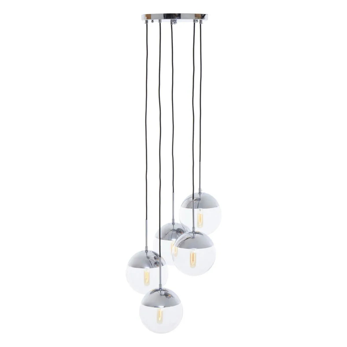 Modern Chrome Pendant Light Set