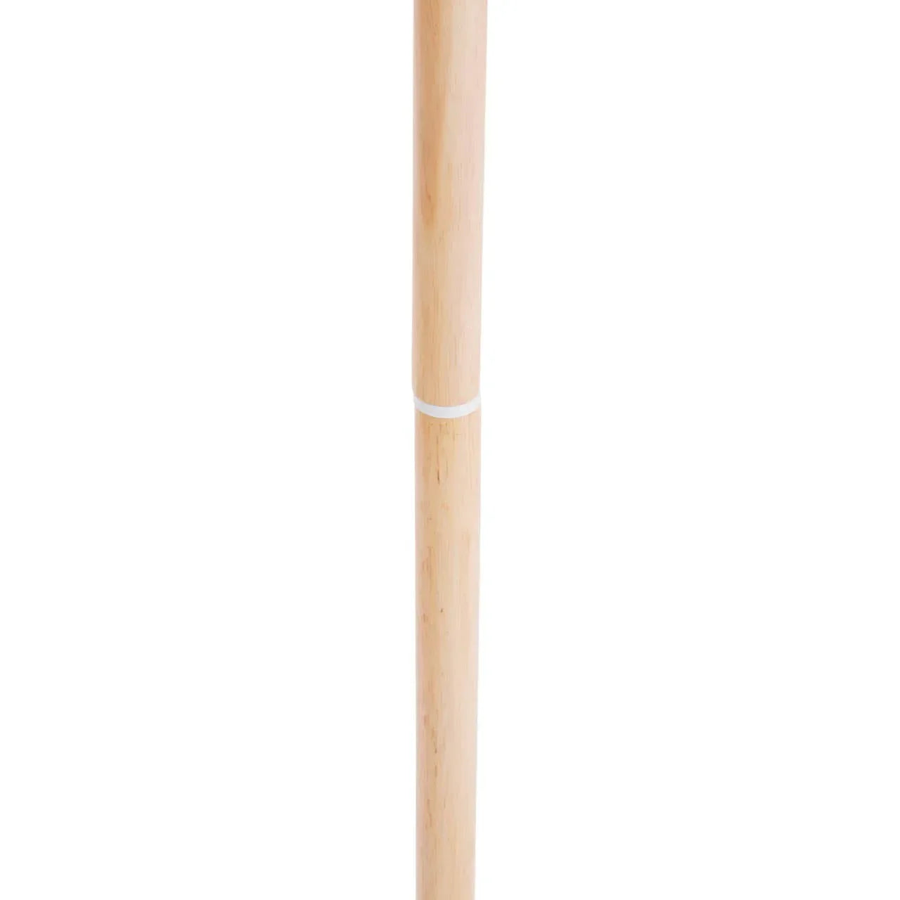 Light wood furniture leg with natural finish and white accent band detail