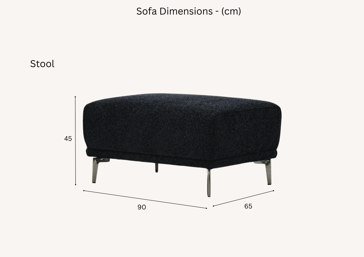 Aluxo Albany Sofa Range in Black Lux Boucle Fabric