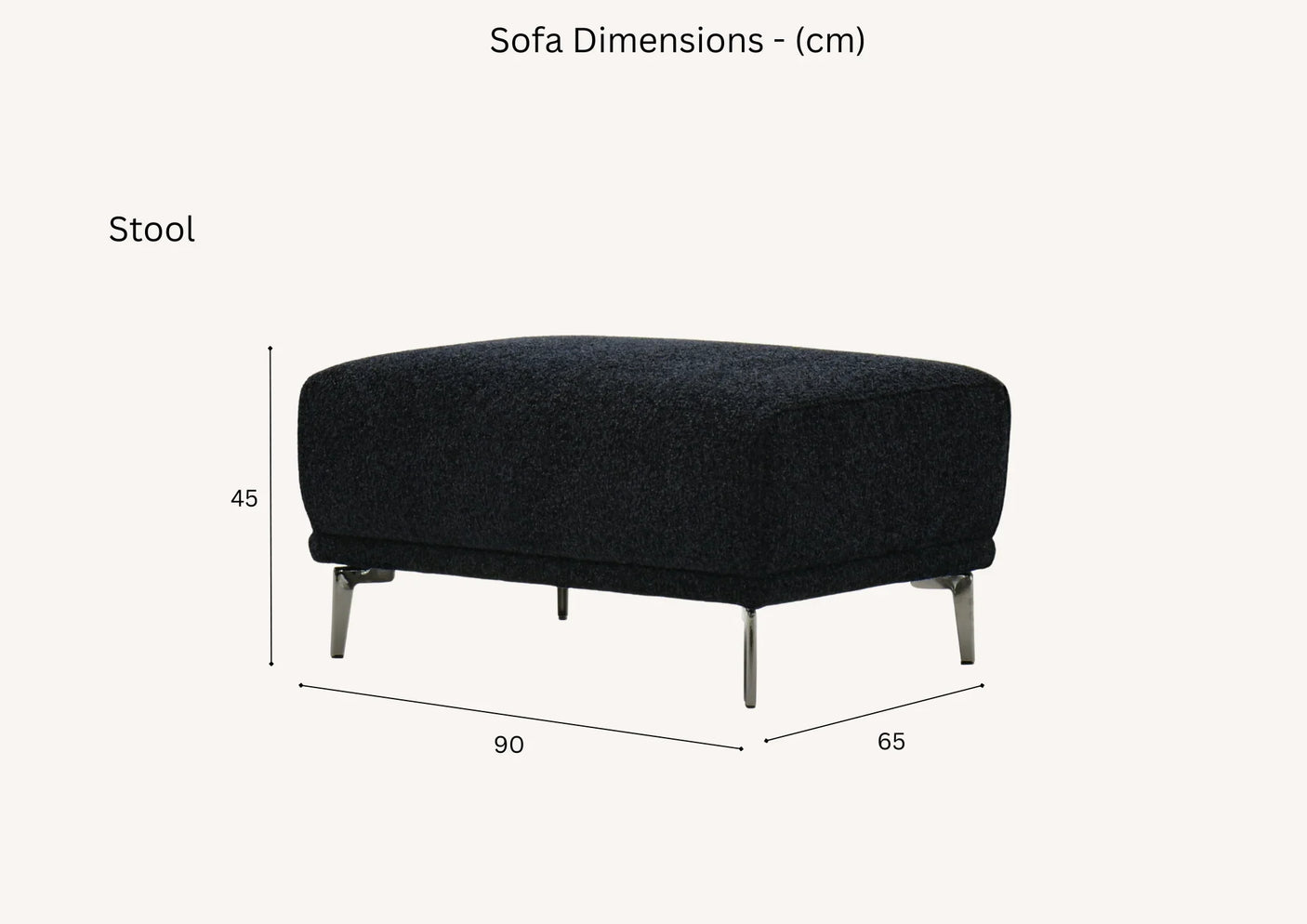 Aluxo Albany Sofa Range in Black Lux Boucle Fabric
