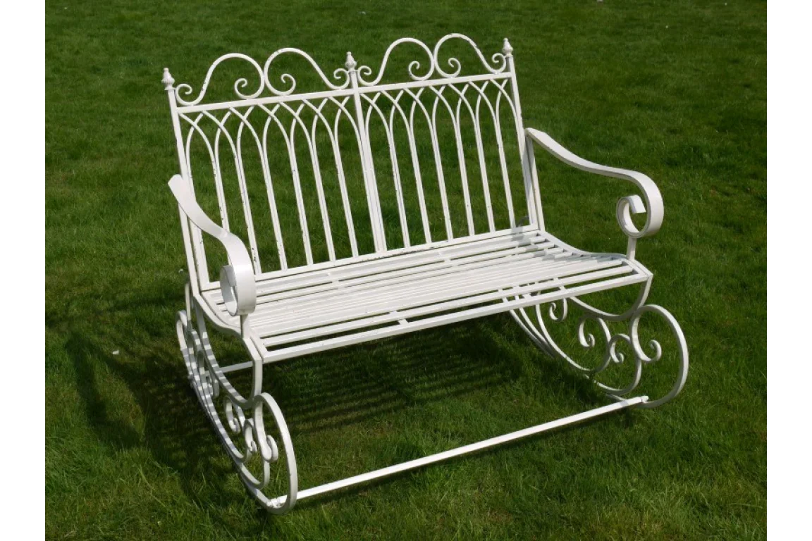 Antique Cream Rocking Bench - 3342