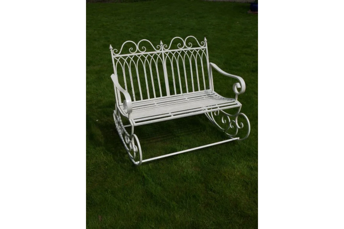 Antique Cream Rocking Bench - 3342