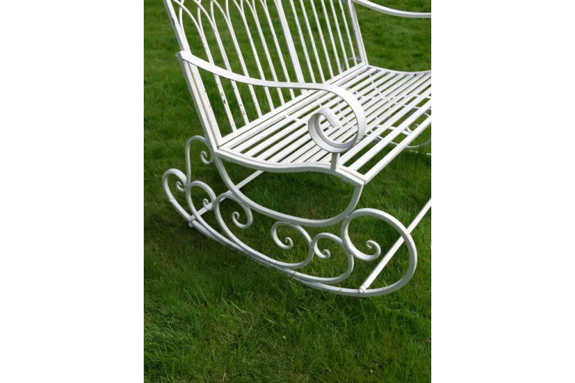 Antique Cream Rocking Bench - 3342