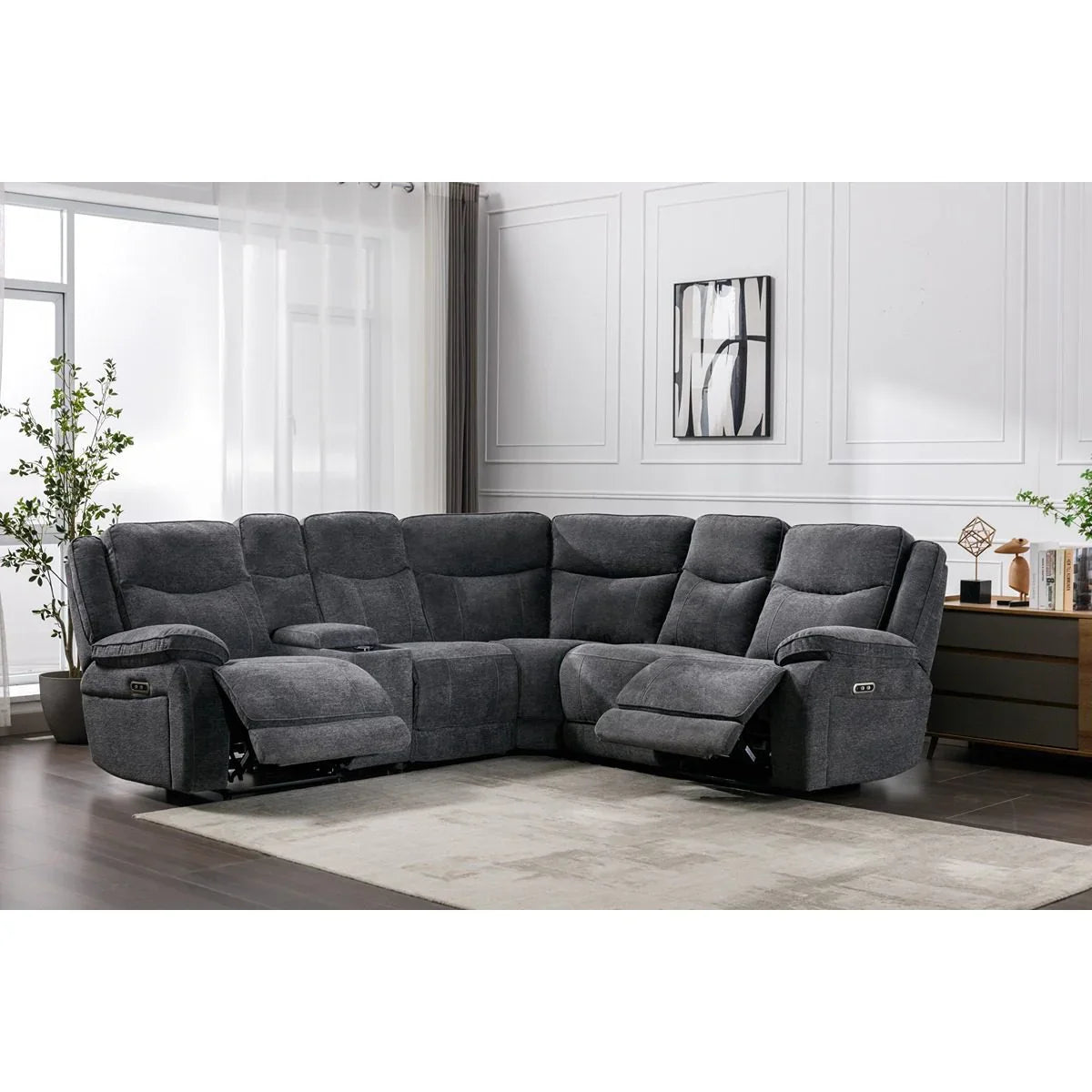 Herbert Dark Grey Electric Corner