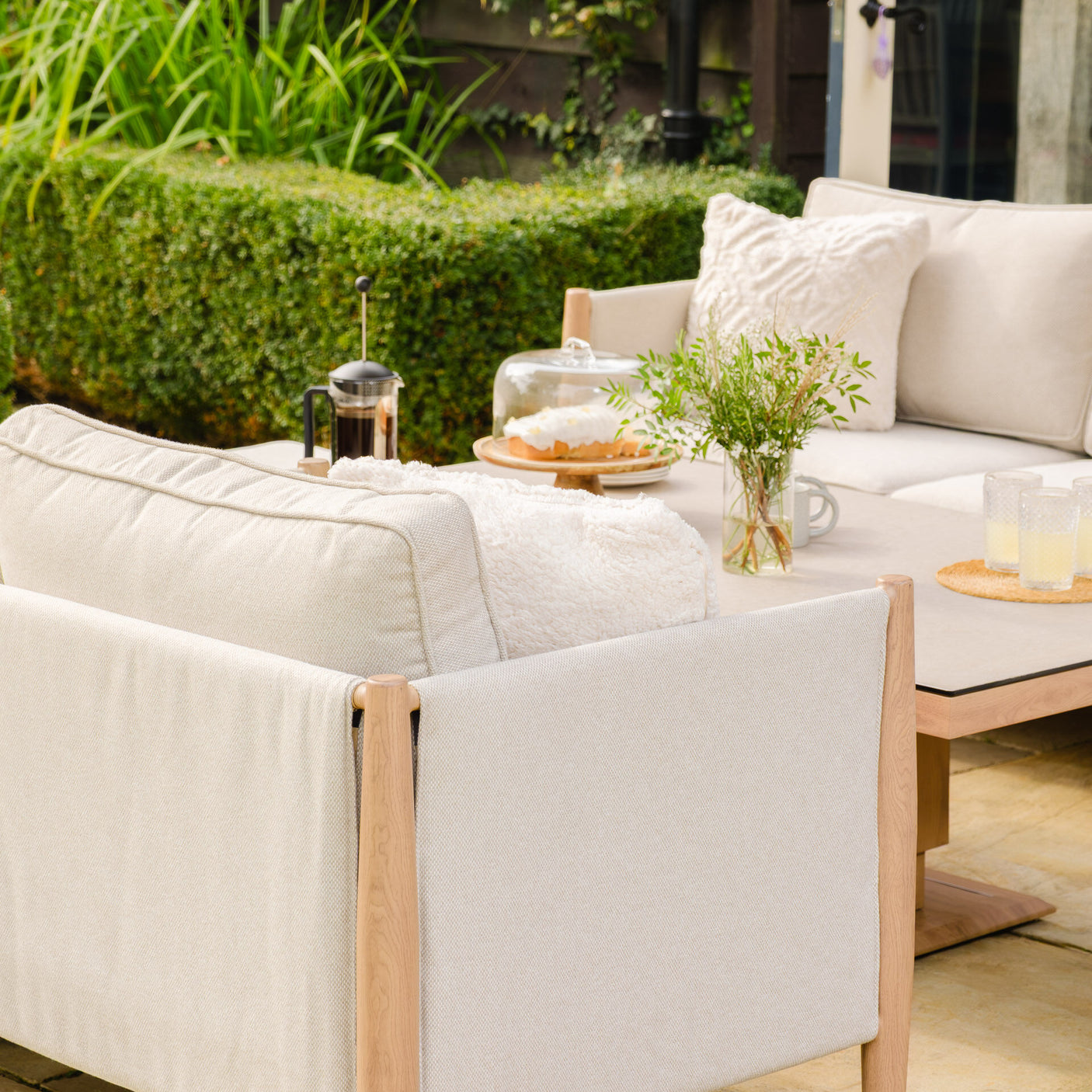 Burford 3 Seat Sofa Casual Dining Set With Rising Table