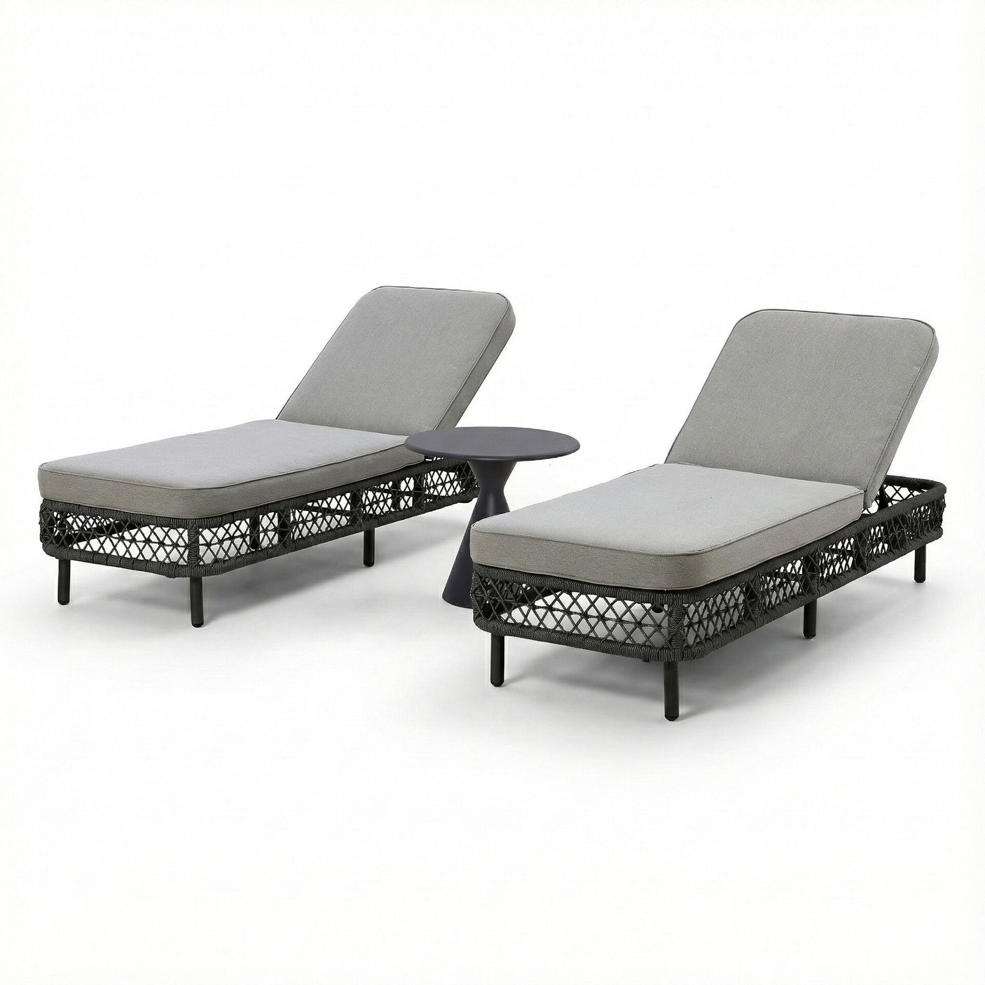 Monaco Sunlounger Set With Side Table