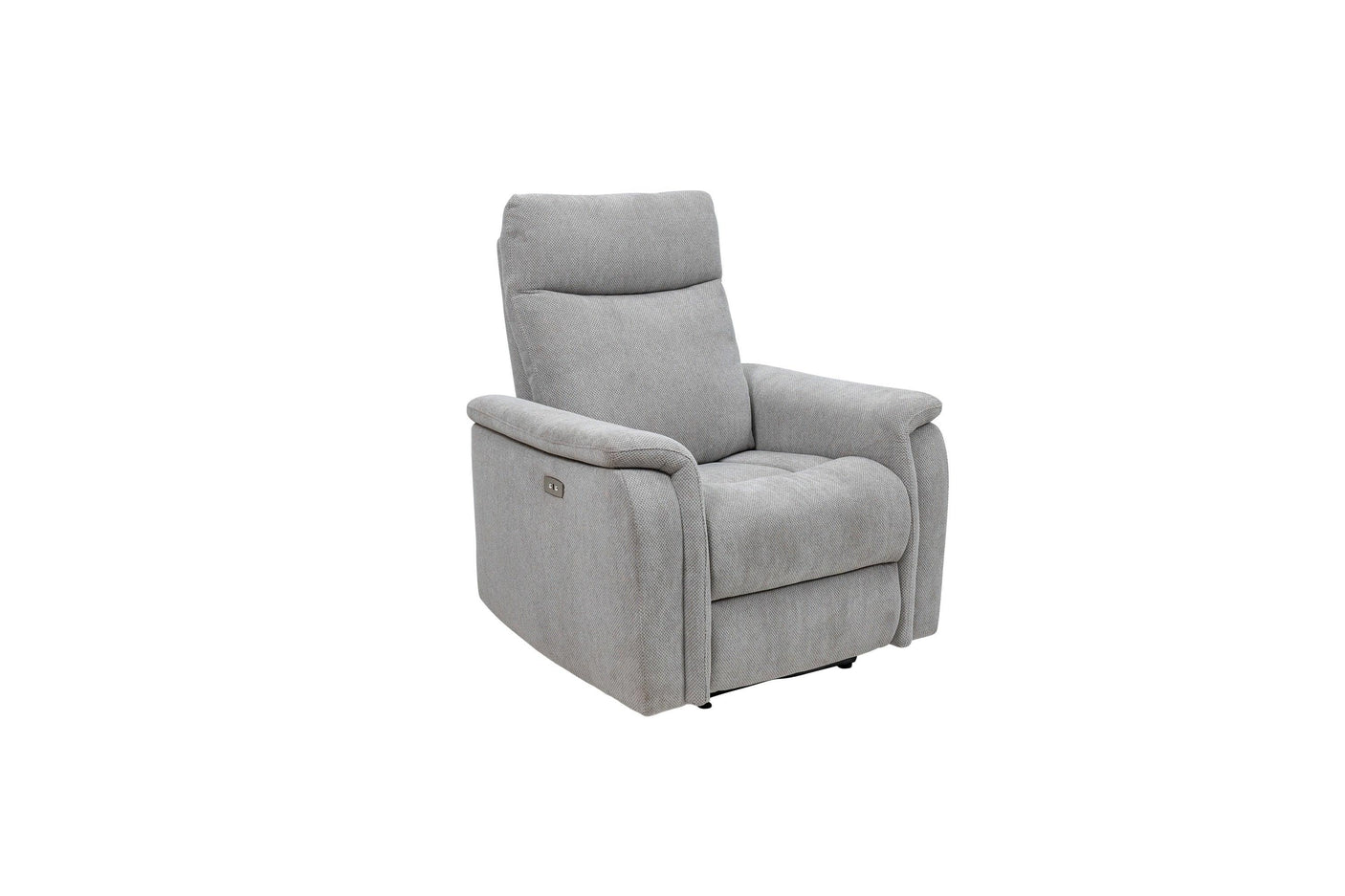 Light Grey Electric Recliner Armchair - Comfortable Fabric Seating