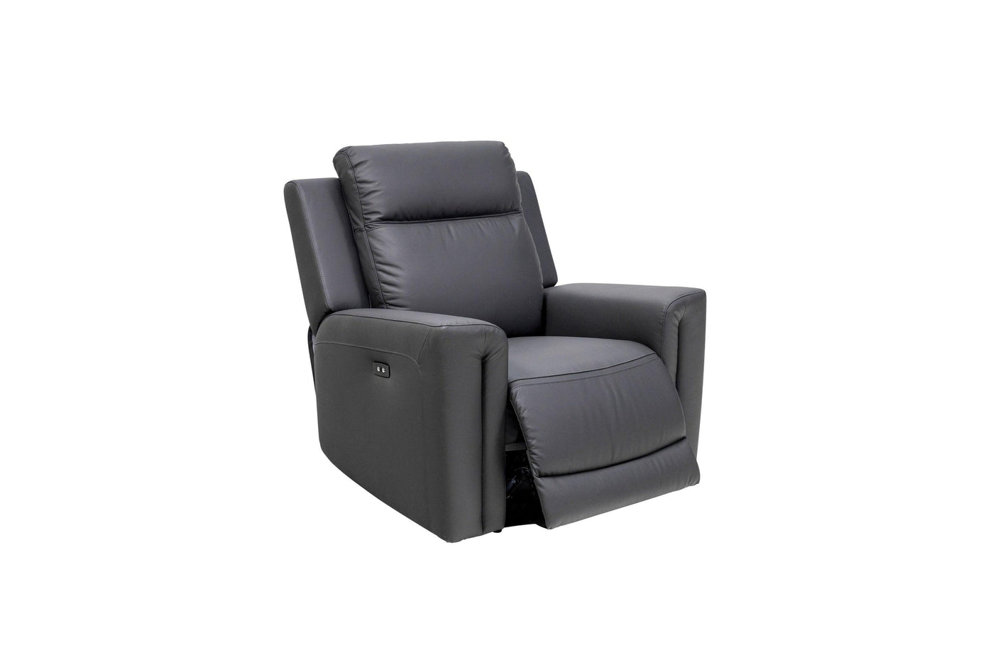 Charcoal Leather Electric Recliner Armchair for Ultimate Comfort