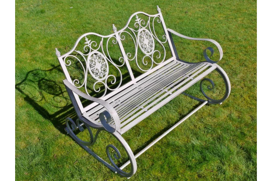 Antique Grey Rocking Bench - 4845