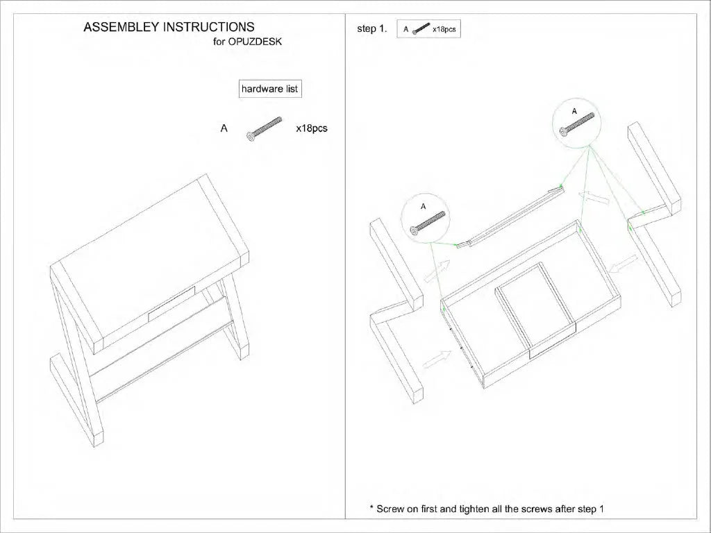 Opus Z style office desk