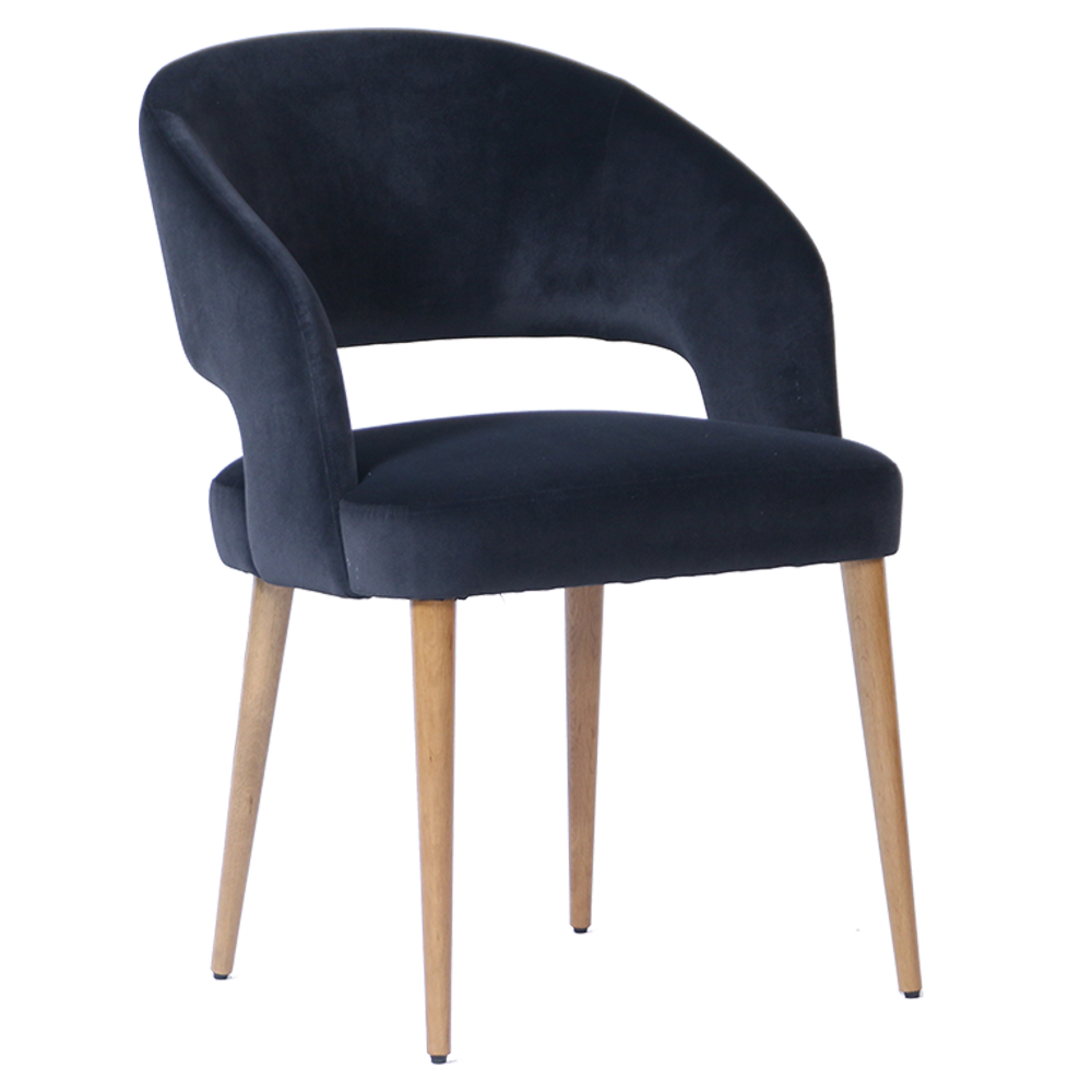 Genoa Black Chair (Round oak Legs)
