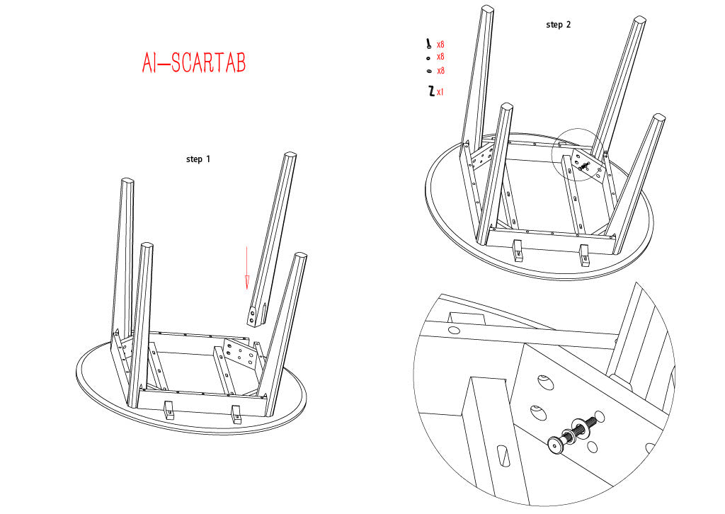 Scandic 950mm Round Table