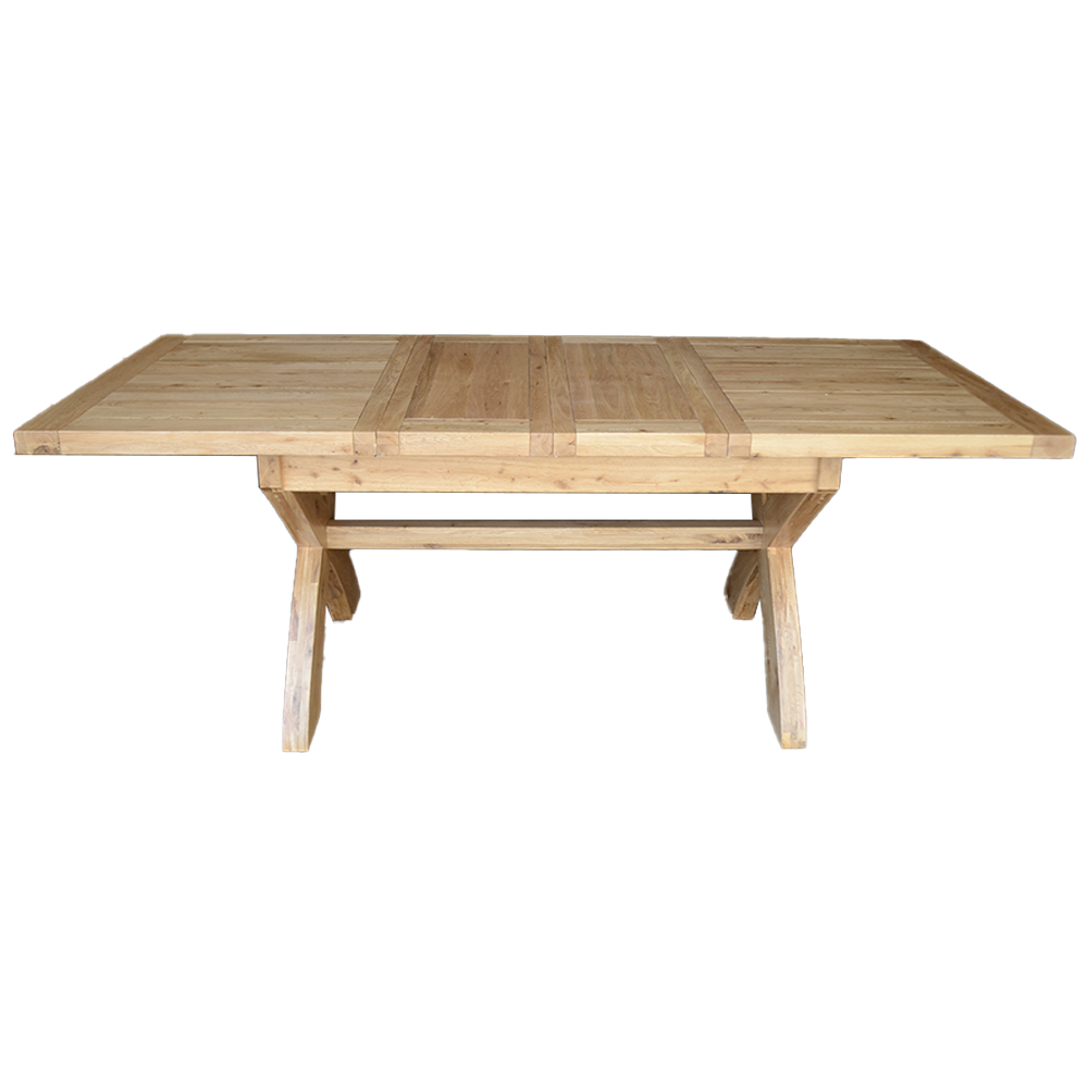 Deluxe Small X-LegTwin Leaf Ext Table 1450+(2x350) X 900