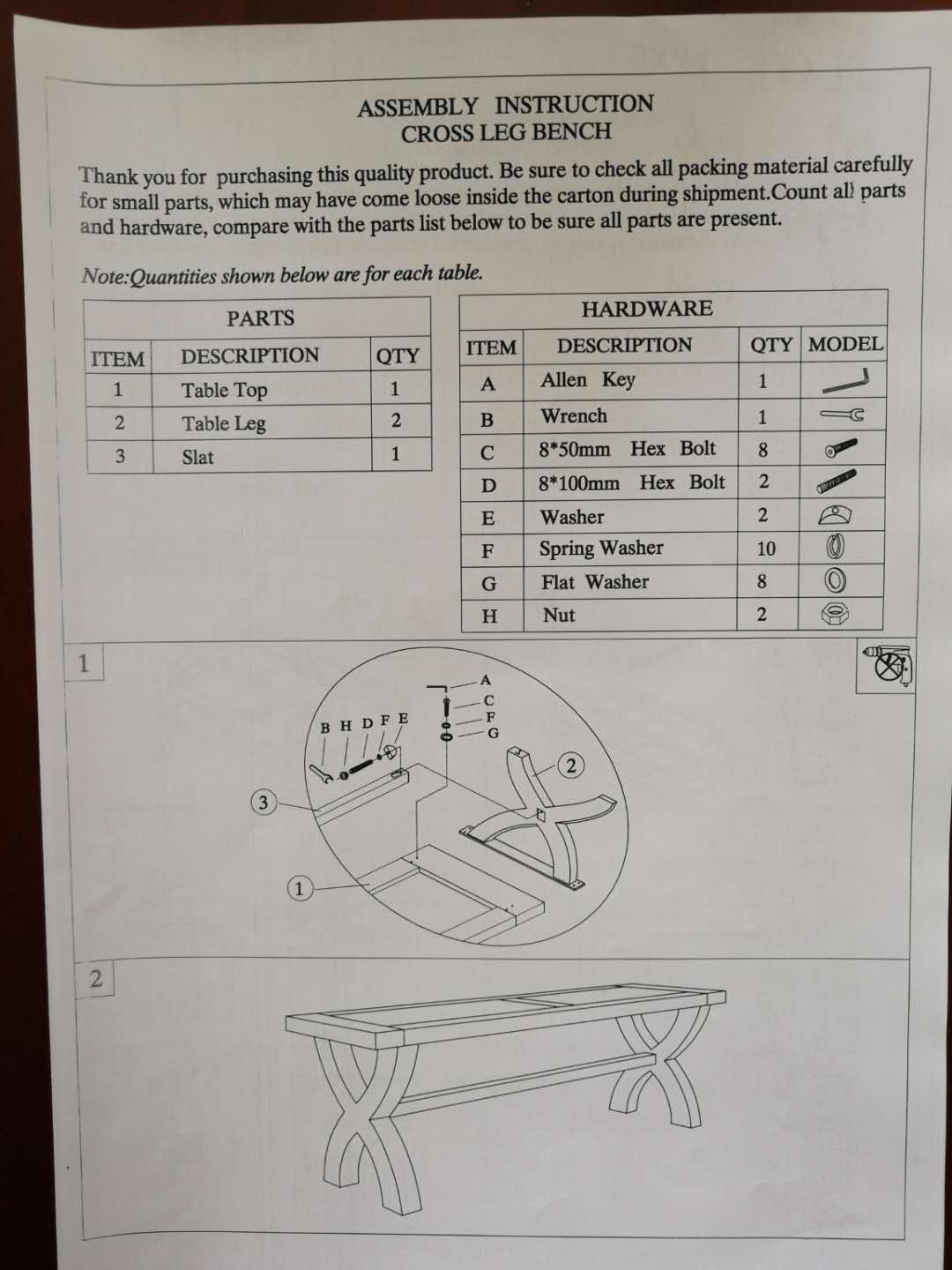 Painted Deluxe X bench