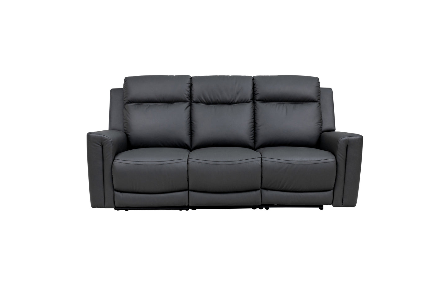 Charcoal Leather Electric Recliner Sofa - 3 Seater Comfort
