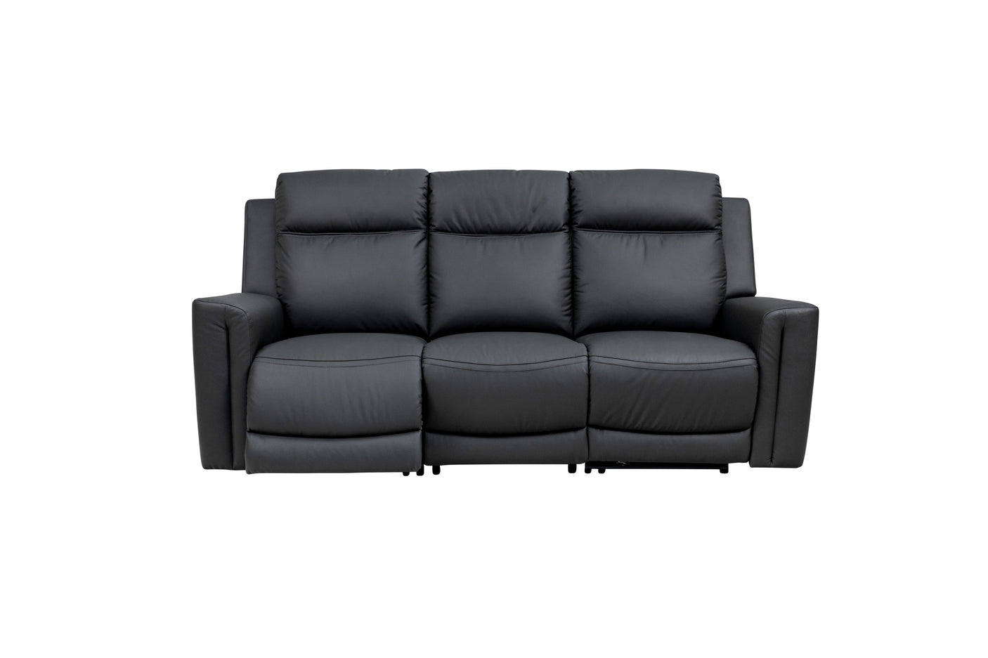 Charcoal Leather Electric Recliner Sofa - 3 Seater Comfort