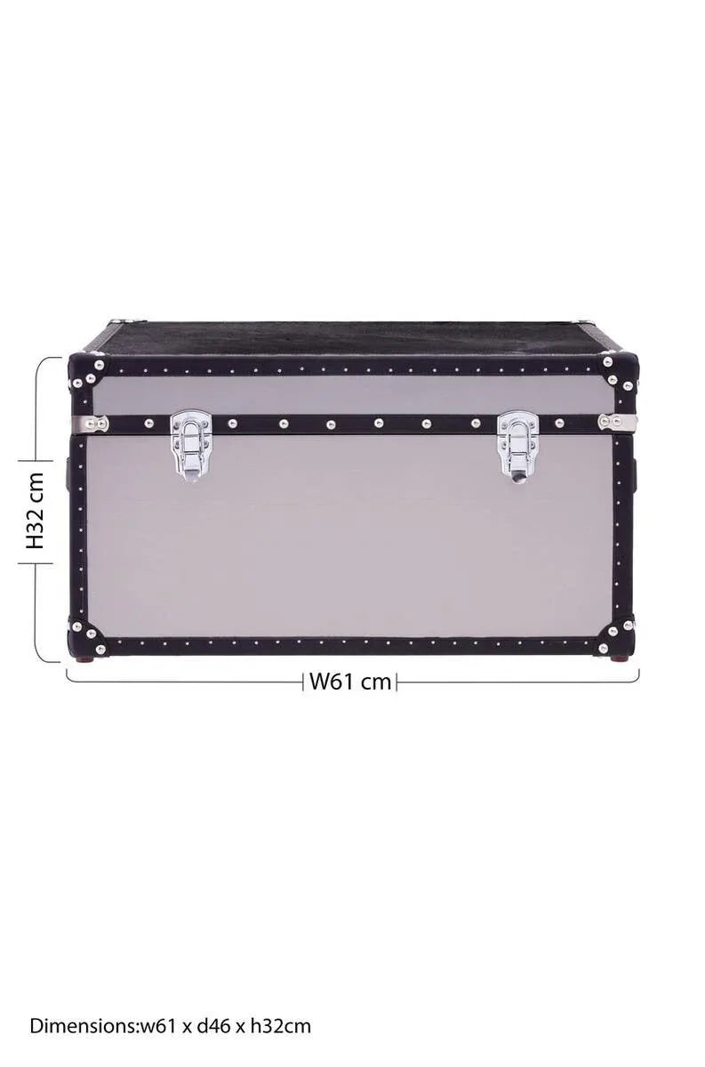 Monochrome Cowhide Storage Trunk