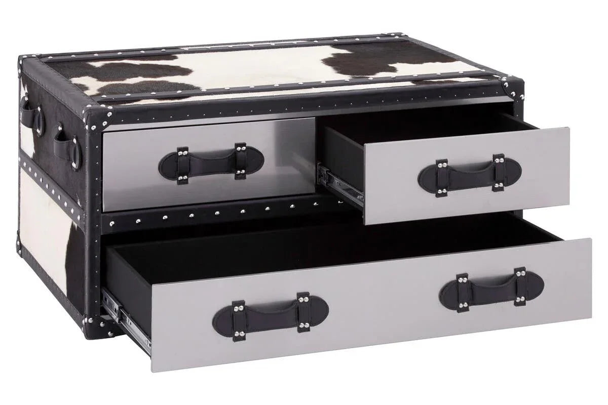 Monochrome Cowhide Coffee Table