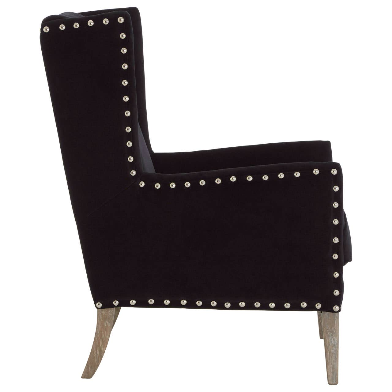 Luxe Black Wingback Armchair