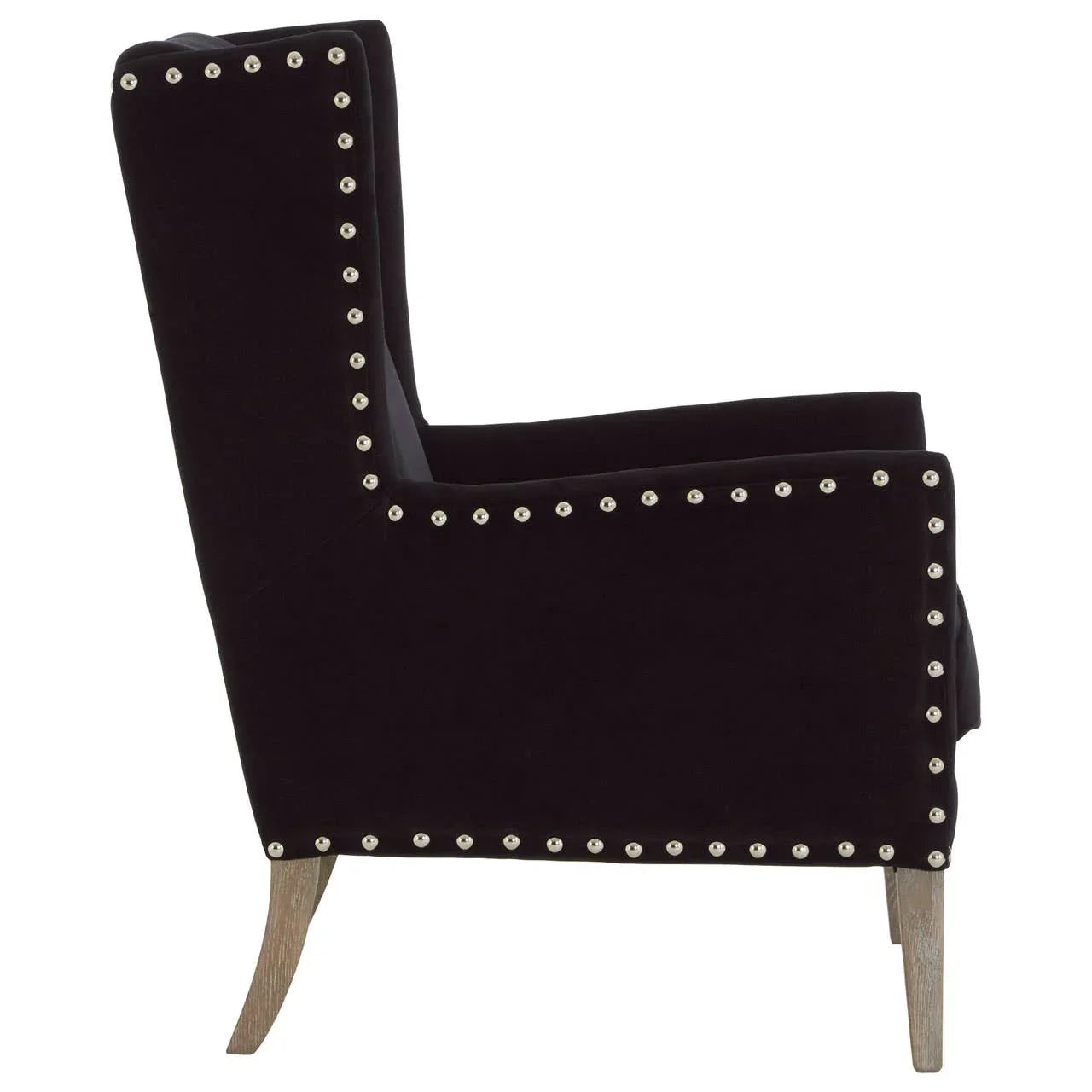Luxe Black Wingback Armchair