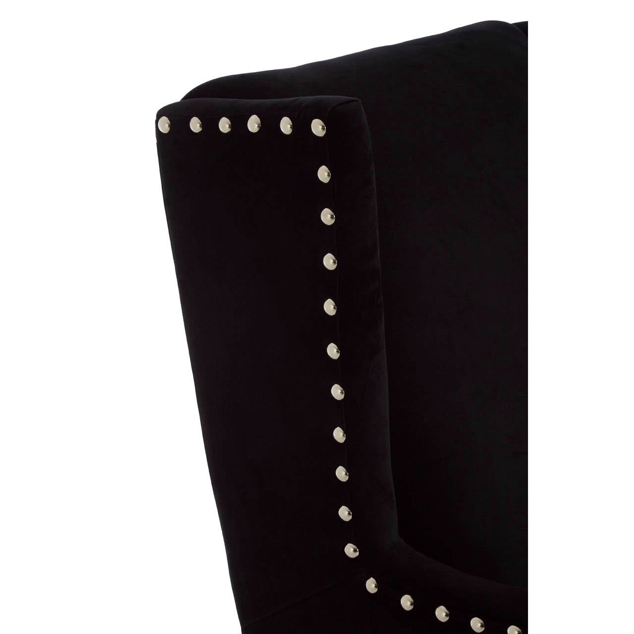 Luxe Black Wingback Armchair