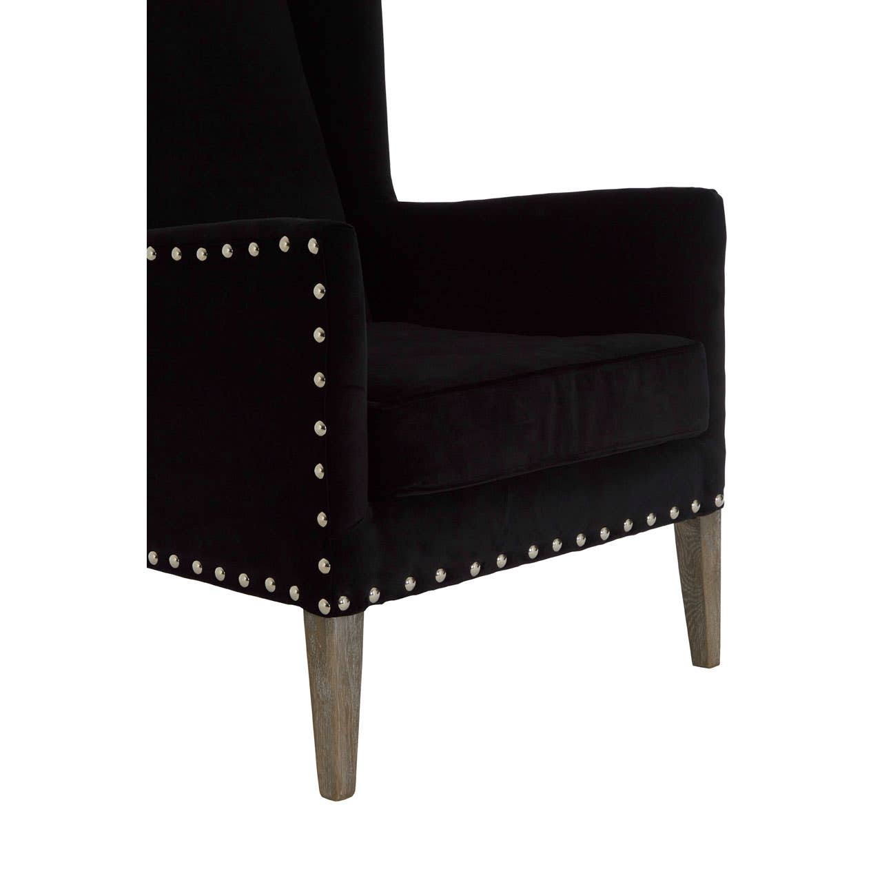 Luxe Black Wingback Armchair