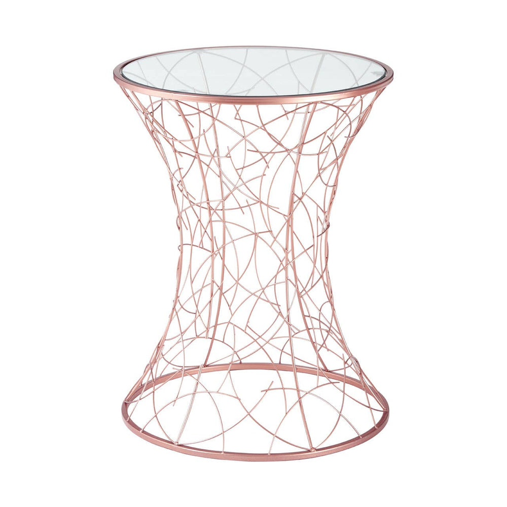 Concave Iron Twig Glass Table