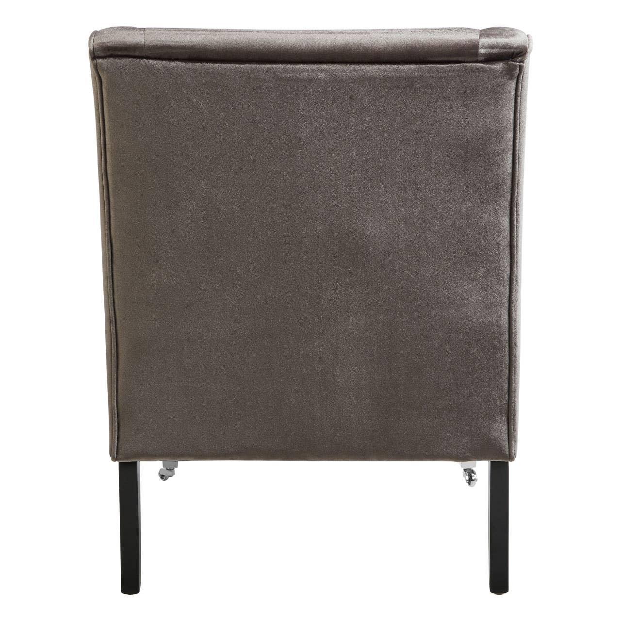 Luxe Grey Velvet Accent Chair