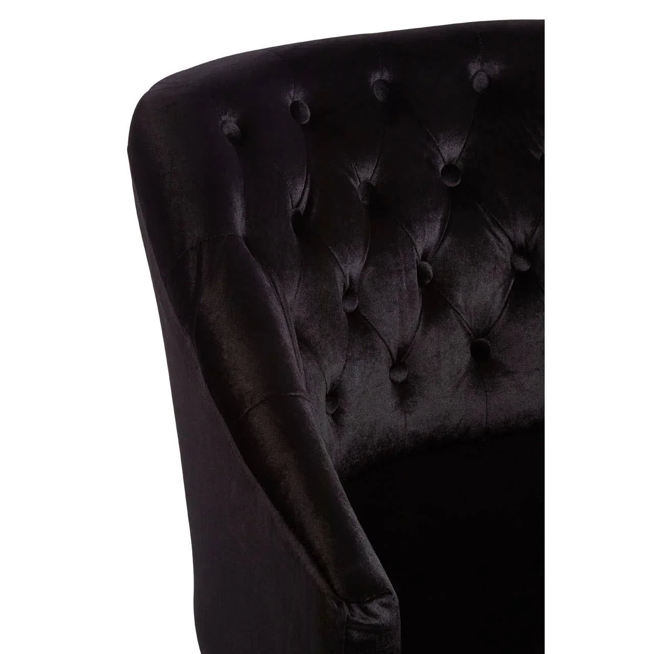 Luxe Black Velvet Accent Chair