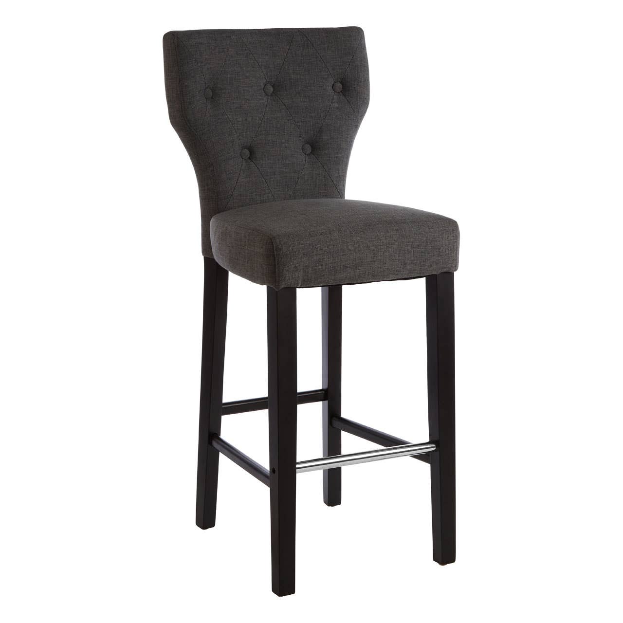 Modern Grey Fabric Barstool