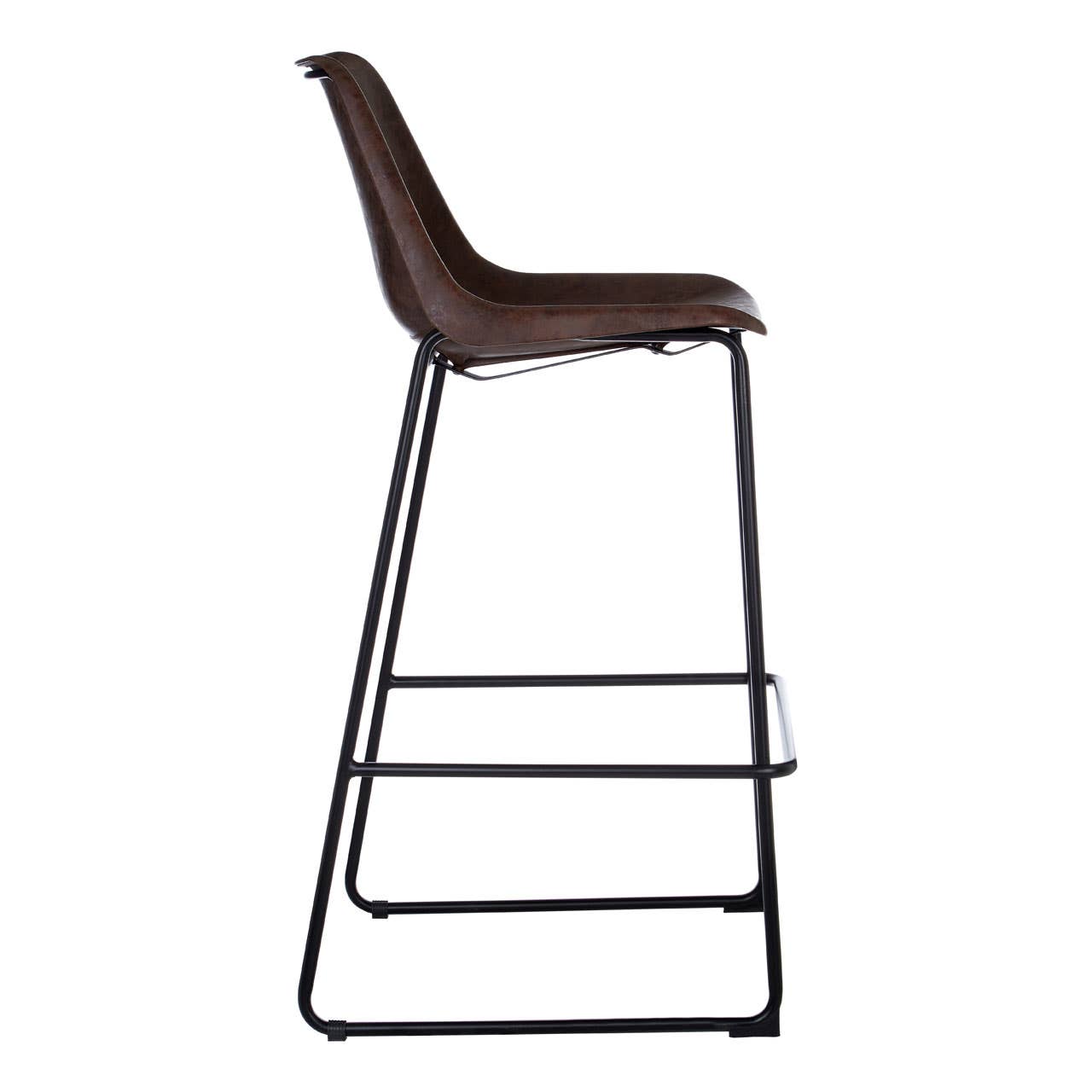 Sleek Angled Backrest Bar Stool